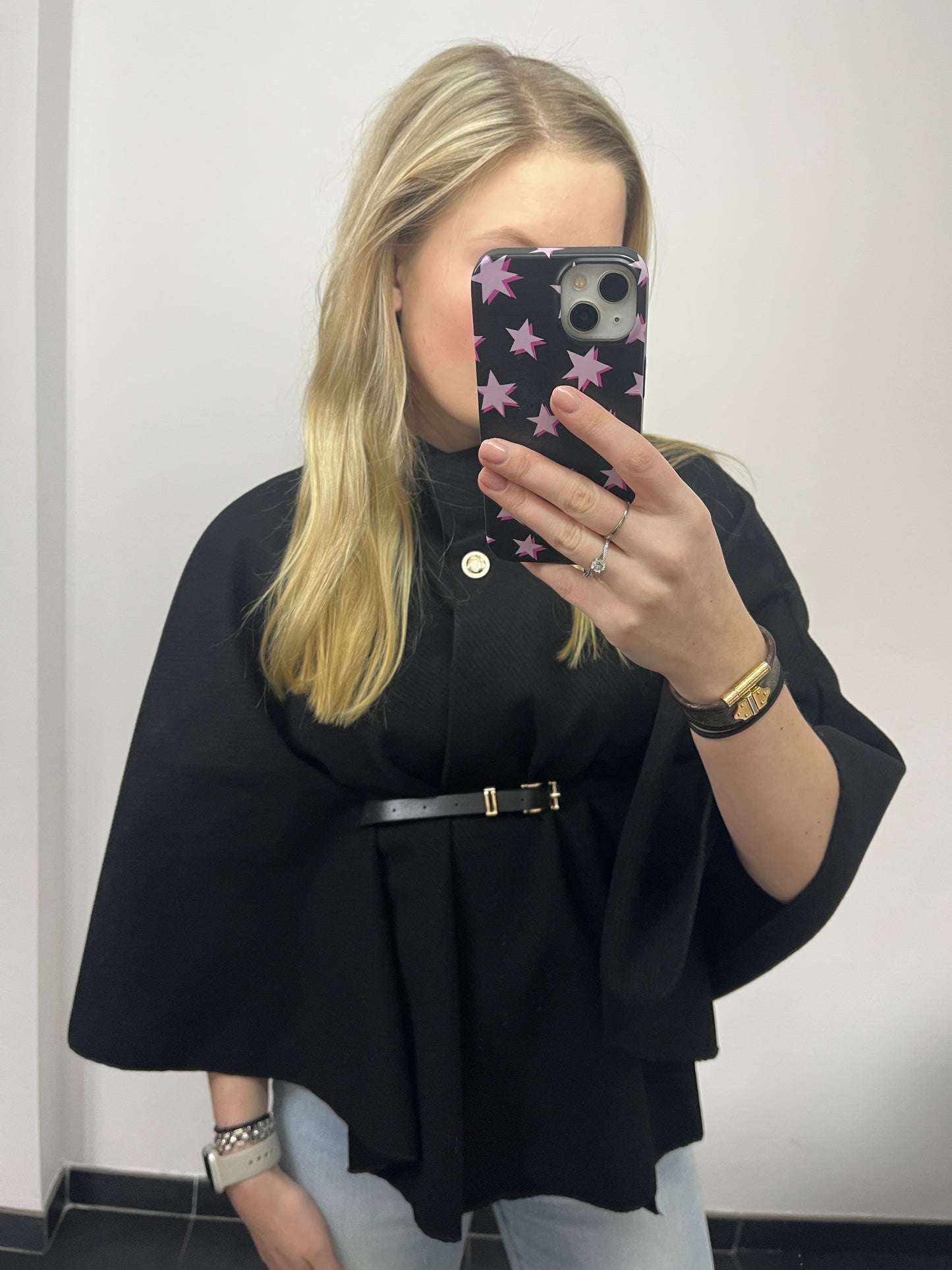 Flair poncho - zwart