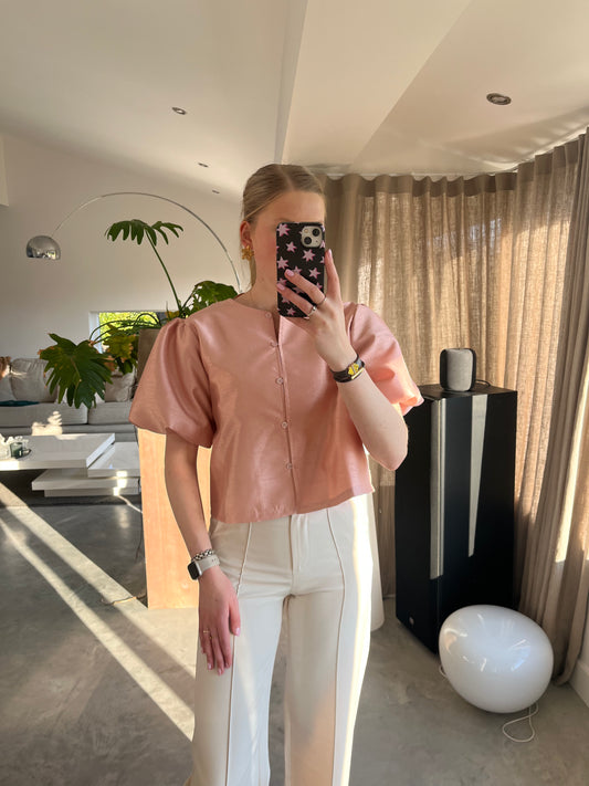 Vera satin top - roze
