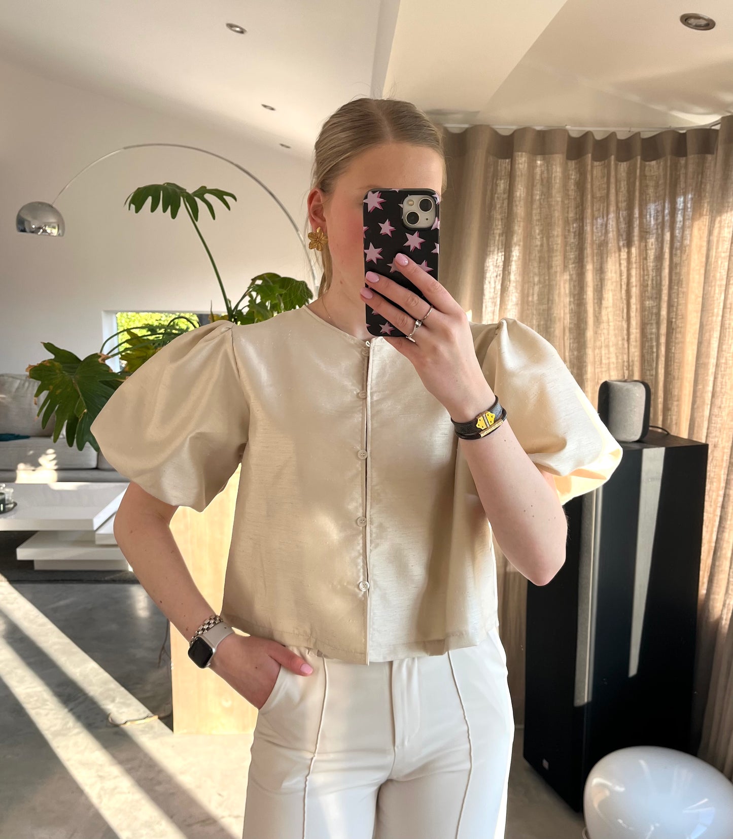 Vera satin top - beige