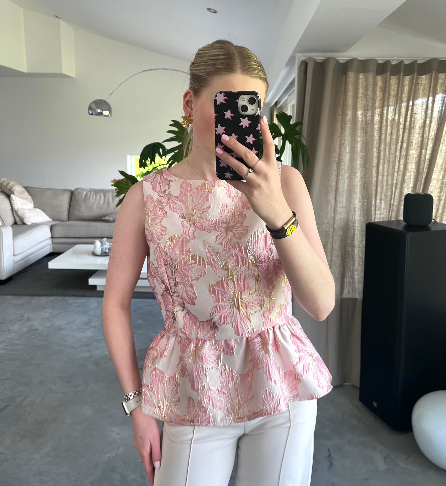 Peplum top - pink