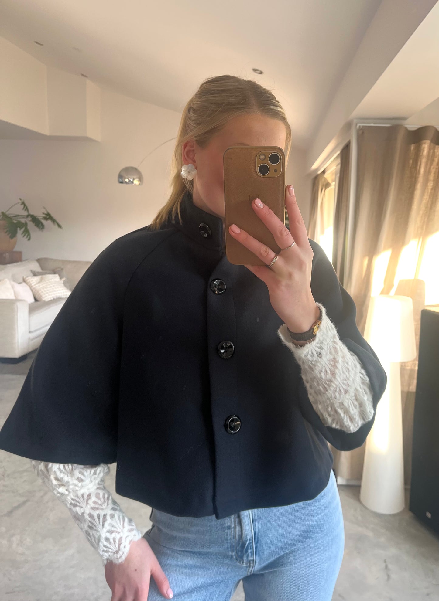 Bloom poncho - donkerblauw