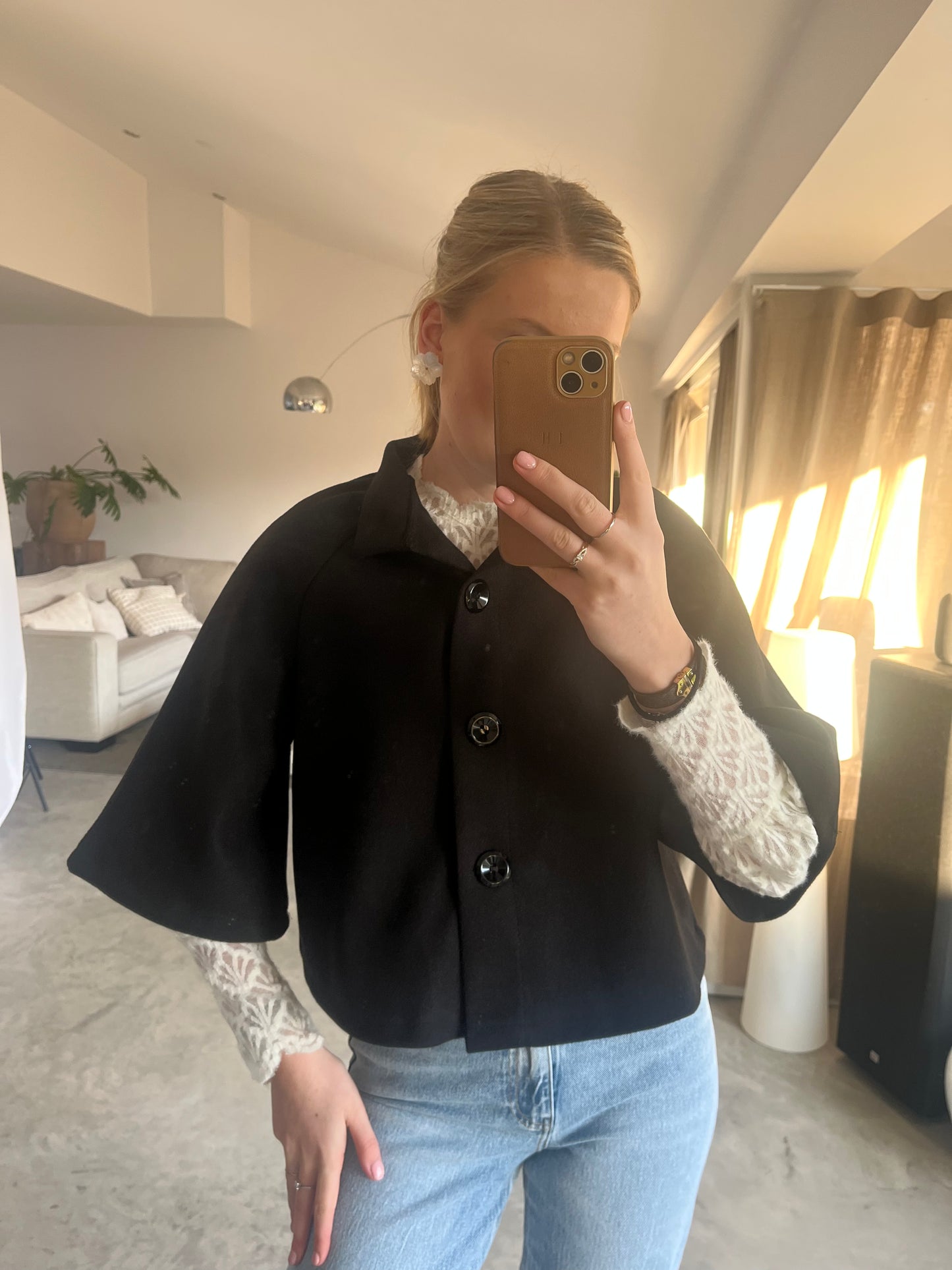 Bloom poncho - zwart